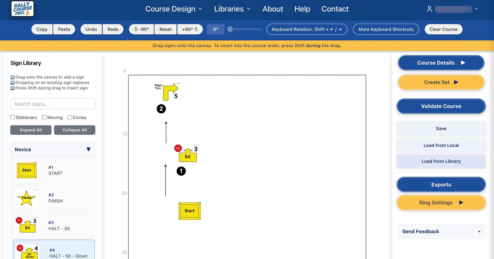 Sample Excellent Rally Course Rally Course Pro — AKC Rally Course Designer